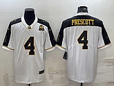 Men's Dallas Cowboys #4 Dak Prescott White Gold Edition With 1960 Patch Limited Stitched Football Jersey,baseball caps,new era cap wholesale,wholesale hats